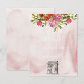 Bourgondische Waterverf Bloemen Franse boog bruilo Informatiekaartje (Voorkant / Achterkant)