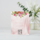 Bourgondische Waterverf Bloemen Franse boog bruilo Informatiekaartje (Staand voorkant)