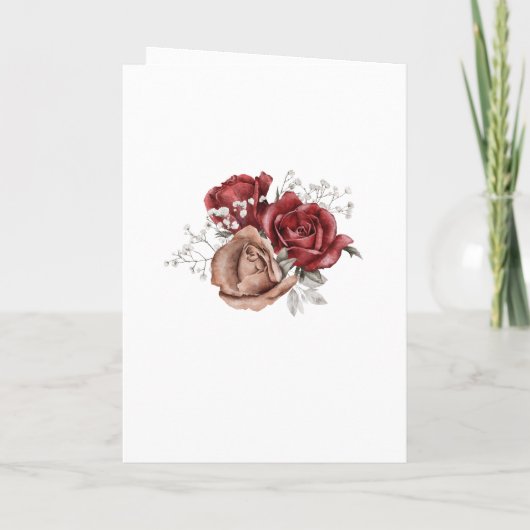 Bourgondische Waterverf Bloemenbruiloft (Achterkant)