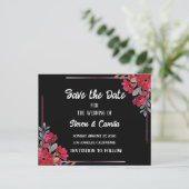 Bourgondische waterverf bloemenbruiloft red de dat (Staand voorkant)