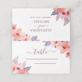 Bourgondische Waterverf bruiloft bloemenplaats kaa Plaatskaartje (Buitenkant ongevouwen)