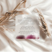 Bourgondische Waterverf bruiloft - Elegant script Informatiekaartje