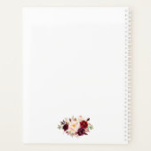 Bourgondische Waterverf Floral Gold Bruiloft Planner (Achterkant)
