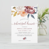 Bourgondische Waterverf Floral | repetitiediner Kaart (Staand voorkant)