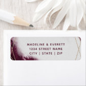 Bourgondische Waterverf ingelijst bruiloft retour  Etiket (Insitu)