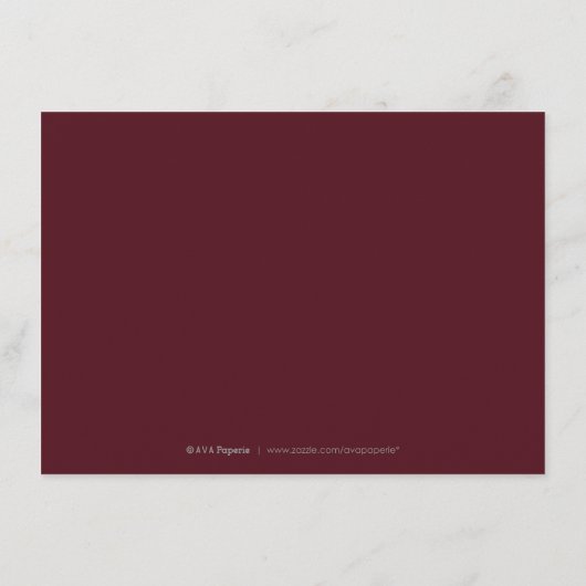 Bourgondische waterverf rustieke boho floral recep informatiekaartje (Achterkant)