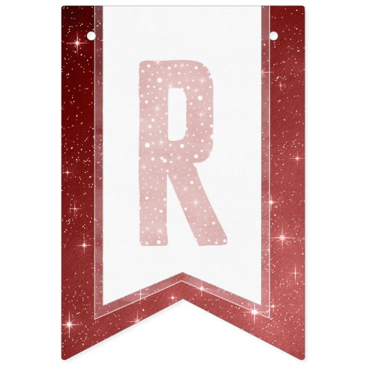 Bourgondische Waterverf Typografie Merry Everythin Vlaggetjes (Derde vlag)