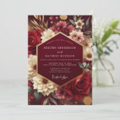 Bourgondische weelderige botanische romantische br kaart (Staand voorkant)