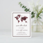 Bourgondische Wereldkaart | Elegant Reizen Sla de  Aankondigingskaart (Staand voorkant)