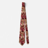 Bourgondische wijn Boho waterverf bloemen Stropdas (Voorkant)