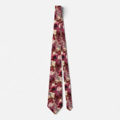 Bourgondische wijn Boho waterverf bloemen Stropdas (Voorkant)