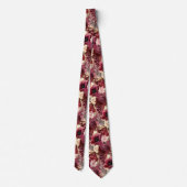 Bourgondische wijn Boho waterverf bloemen Stropdas (Achterkant)