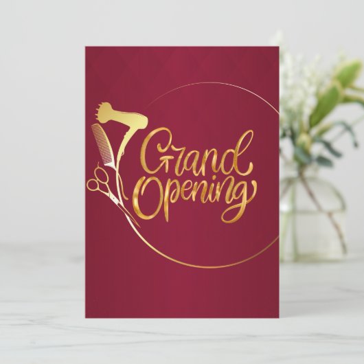 Bourgondische wijn en gouden schoonheidssalon Gran Kaart (Staand voorkant)