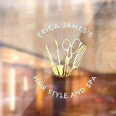 Bourgondische wijn en gouden schoonheidssalon raamsticker (Vel 2)