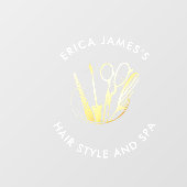 Bourgondische wijn en gouden schoonheidssalon raamsticker (Vel)