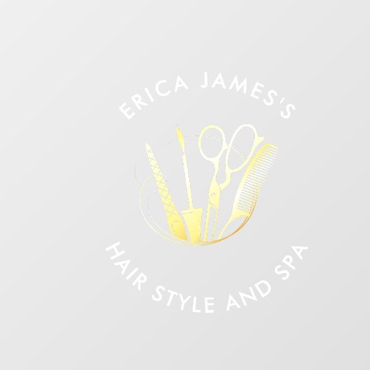 Bourgondische wijn en gouden schoonheidssalon raamsticker (Vel)