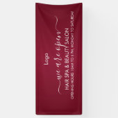 Bourgondische wijn en gouden schoonheidssalon spandoek (Verticaal)