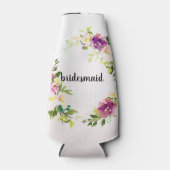 Bourgondische wijn en roze aquarel bloem flesjeskoeler