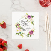 Bourgondische wijn en roze Waterverf bloemenbruilo Servet (Insitu)