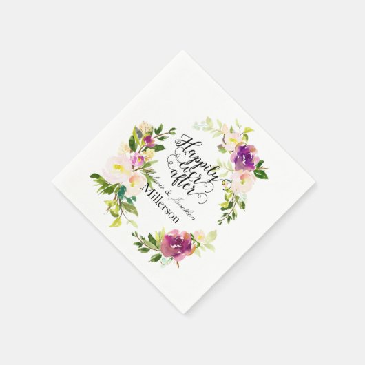 Bourgondische wijn en roze Waterverf bloemenbruilo Servet (Hoek)