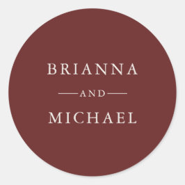 Bourgondische wijn herfst eenvoudige elegante brui ronde sticker