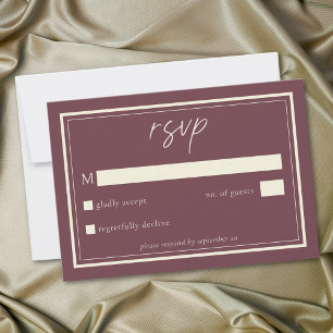 Bourgondische wijn minimalistische kader trouw RSVP kaartje