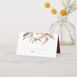 Bourgondische wijn Wildflower Place Card Plaatskaartje
