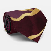 Bourgondische wijnrode abstracte aquarelpatroon stropdas (Opgerold)