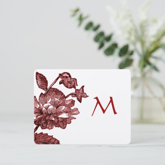 Bourgondische wijnroze antieke trouwuitnodigingen RSVP kaartje (Staand voorkant)