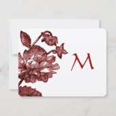 Bourgondische wijnroze antieke trouwuitnodigingen RSVP kaartje (Voorkant)