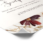 Bourgondische Wilde Bloem | Beige Oh Snap Hashtag  Poster (Hoek)