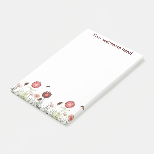 Bourgondische wilde bloemen naam post-it® notes (Schuin)