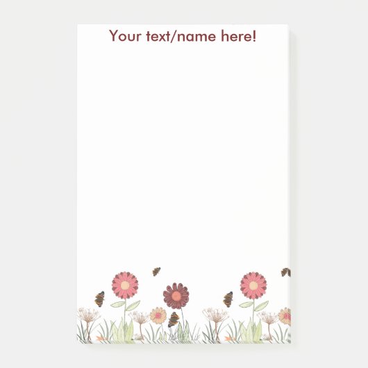 Bourgondische wilde bloemen naam post-it® notes (Voorkant)
