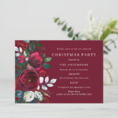Bourgondische Winterblad Kerstfeest Kaart (Staand voorkant)