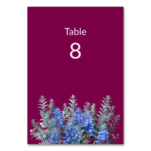 Bourgondische winterbruiloft met Bluebonnet Kaart (Voorkant)