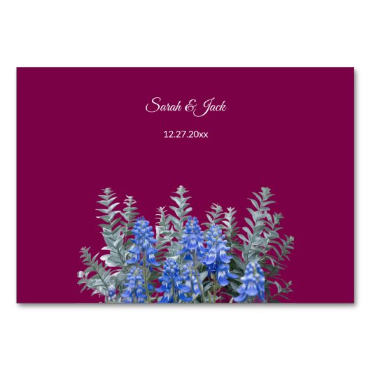 Bourgondische winterbruiloft met Bluebonnet Kaart (Voorkant)