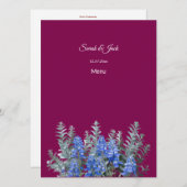Bourgondische winterbruiloft met Bluebonnet Menu (Voorkant / Achterkant)
