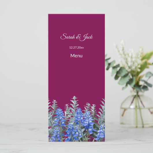Bourgondische winterbruiloft met Bluebonnet Menu (Staand voorkant)