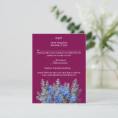 Bourgondische winterbruiloft met Bluebonnet RSVP Kaartje (Staand voorkant)