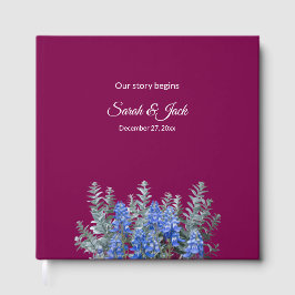 Bourgondische winterhuwelijk met blauwe regen gastenboek