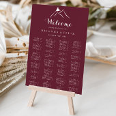 Bourgondische witte berg alfabetische zitgrafiek poster