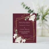 Bourgondische witte bloemen geometrische bruiloft  (Staand voorkant)