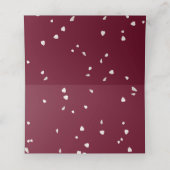  Bourgondische witte bloesem bloemenbruiloft Plaatskaartje (Binnenkant ongevouwen)