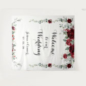 Bourgondische witte eucalyptus Welkom op onze brui Wandkleed (Voorkant (horizontaal))