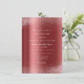 Bourgondische witte glitter bladeren zand frame gl kaart (Staand voorkant)