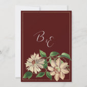 Bourgondische witte groene bloemenbotanische Save Kaart (Achterkant)