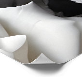 Bourgondische witte rozen met zwarte bladeren poster (Hoek)