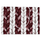 Bourgondische witte strepen Kerstmis Groot Cadeauzakje (Achterkant)