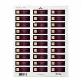 Bourgondische zakelijke logo retouradres etiket (Full Sheet)