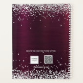 Bourgondische zilveren bloemen sparkle naam 2025 planner (Achterkant)